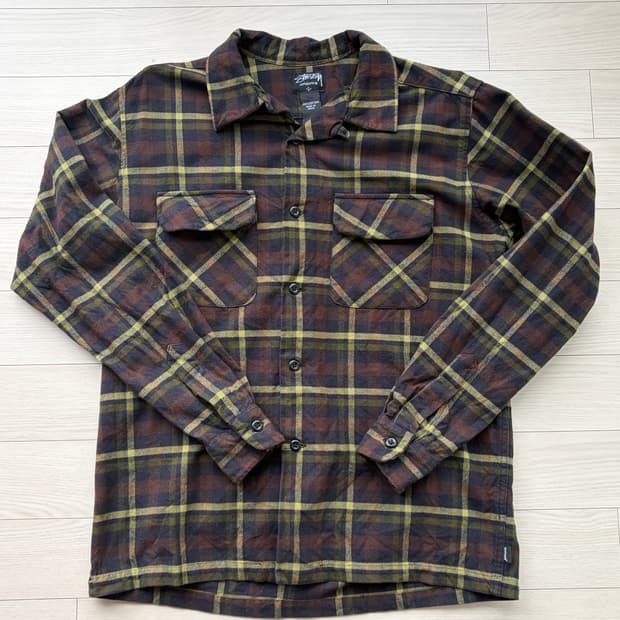 00s 올드 스투시 stussy 빈티지 패턴 체크 셔츠 L (103)