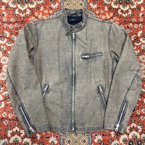 시슬리 카페레이서 브라운 데님 라이더자켓 L