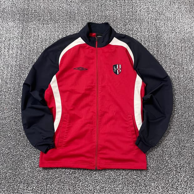 빈티지9. 엄브로 잉글랜드 축구 대표팀 레드 네이비 배색 져지 트랙탑