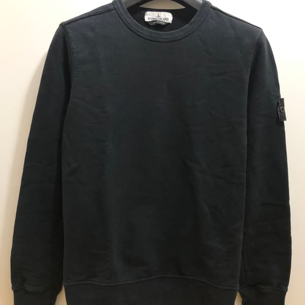 [S] 스톤아일랜드 와펜 패치 12주년 기모 맨투맨 블랙