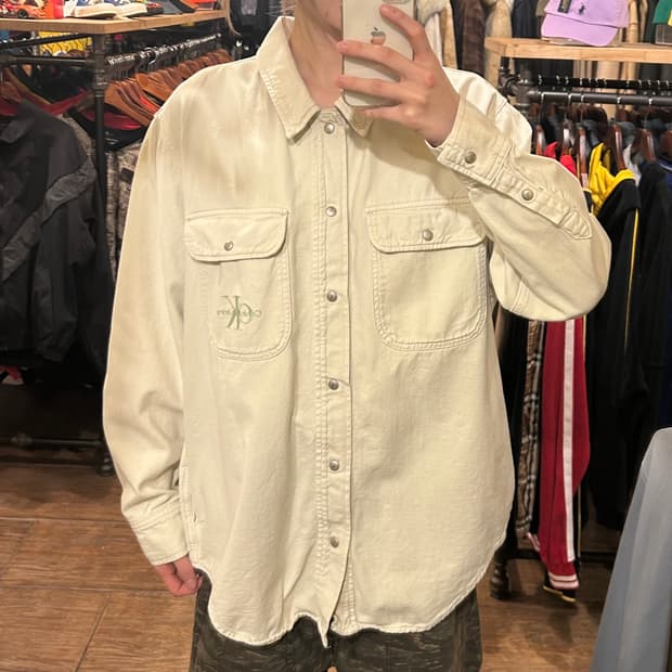 [HI] 캘빈클라인 긴팔 데님 셔츠 베이지
