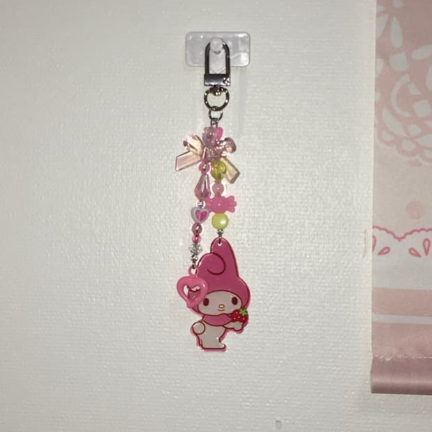 [@이벤트@] 산리오 핸드메이드 비즈 키링 마이멜로디 핑크 키치 y2k