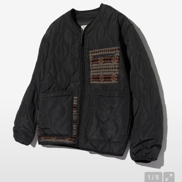 피지컬 디파트먼트 니트믹스 투웨이 퀼팅자켓 챠콜