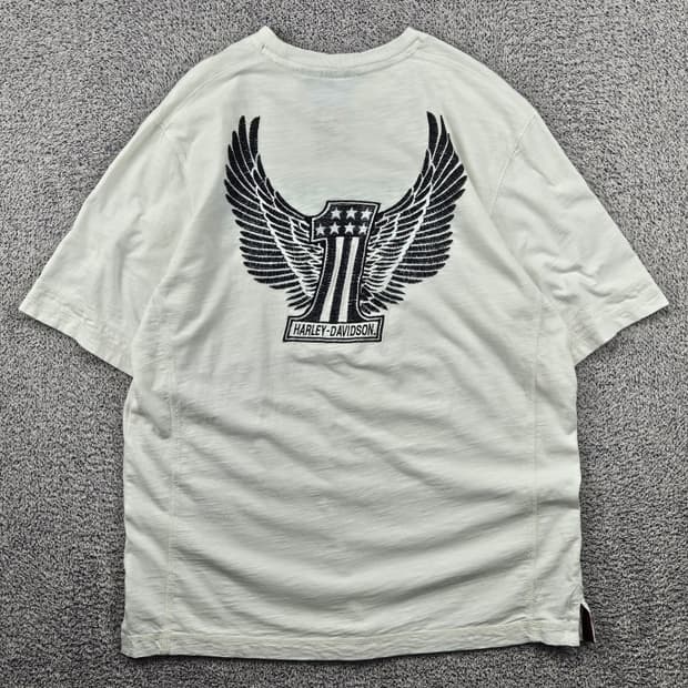 할리데이비슨 플래그 이글 윙즈 반팔 티셔츠 ( L추정 ) / 11686