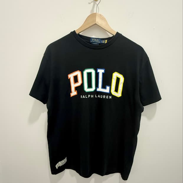 폴로 polo 자수 로고 반팔티 블랙