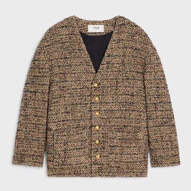 셀린느 Celine 트위드 오버사이즈 여성  가디건 34사이즈!!