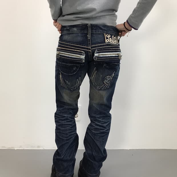 LOLITA JEANS Y2k Zip Pocket Denim Pants