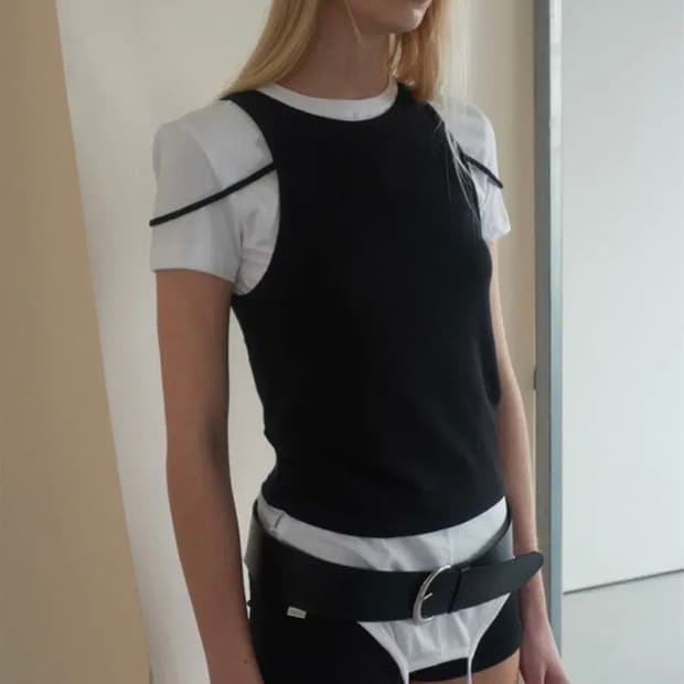 세릭 both side string top