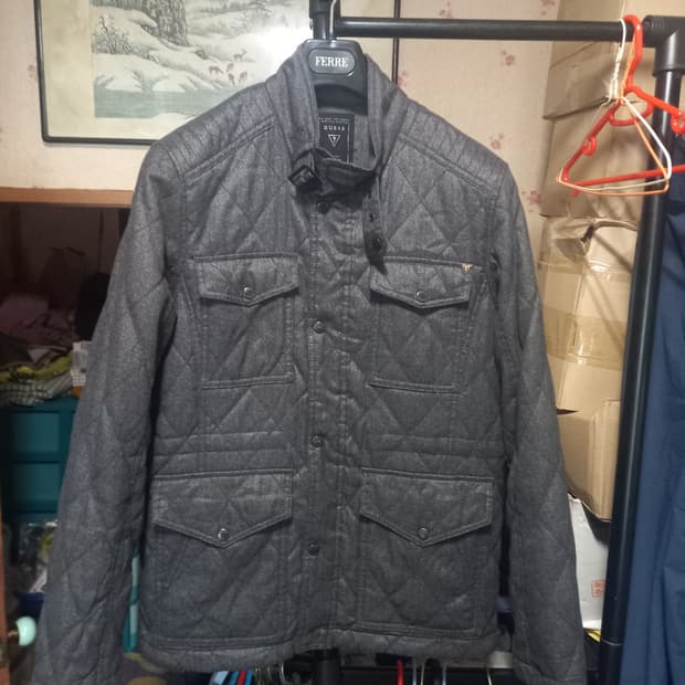 [게스]퀄팅 자켓 L(100)사이즈 그레이컬러 