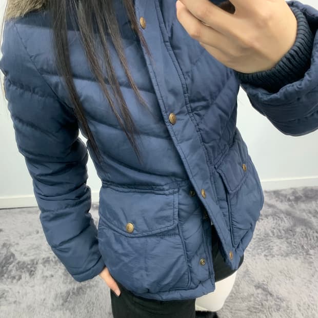 폴로 진스 y2k 네이비 퍼 푸퍼 다운