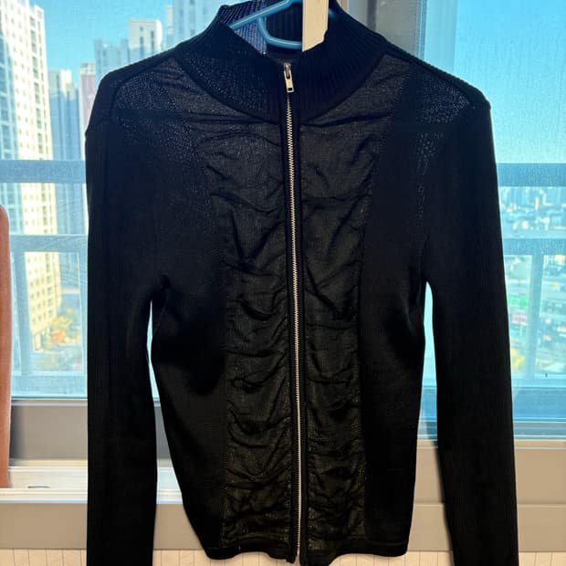 빈티지 셔링 집업 블랙