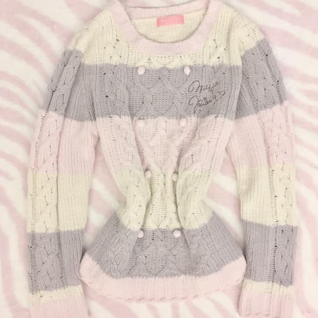 메조피아노 마카롱 마시멜로 폼폼이 니트 조지후쿠 히메갸루