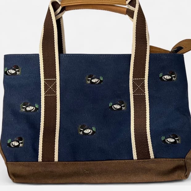 L.L.Bean Boat and Tote 네이비 자수 토트백 / 엘엘빈 