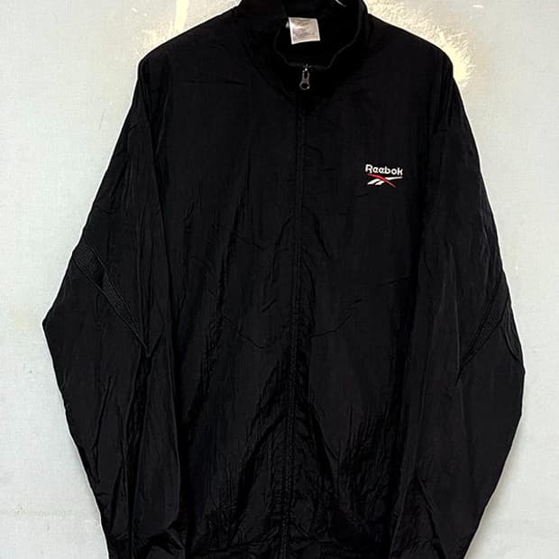 Reebok 리복 남자 우븐자켓 바람막이 블랙 백로고 춘추 XL 105