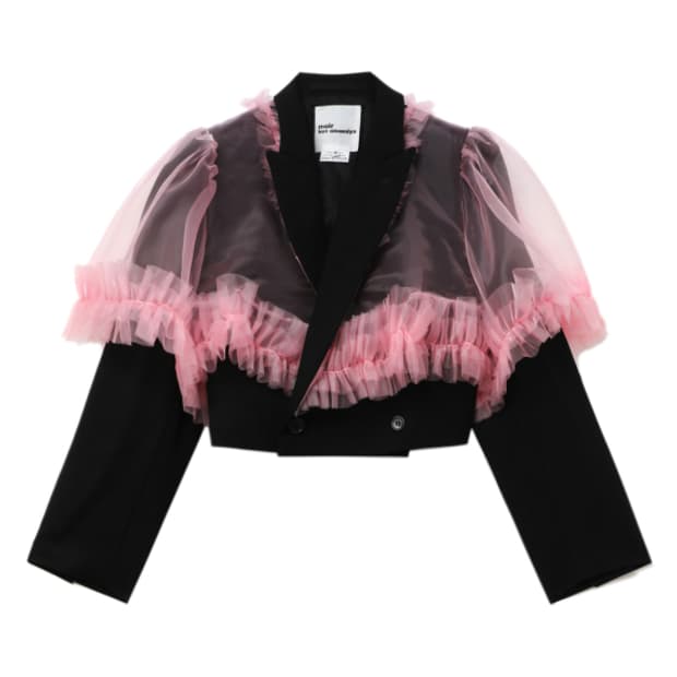 새상품 느와케이니노미야 핑크러플 크롭 블레이져 S/M