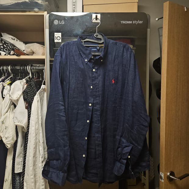 폴로 랄프로렌 새상품 린넨셔츠 네이비