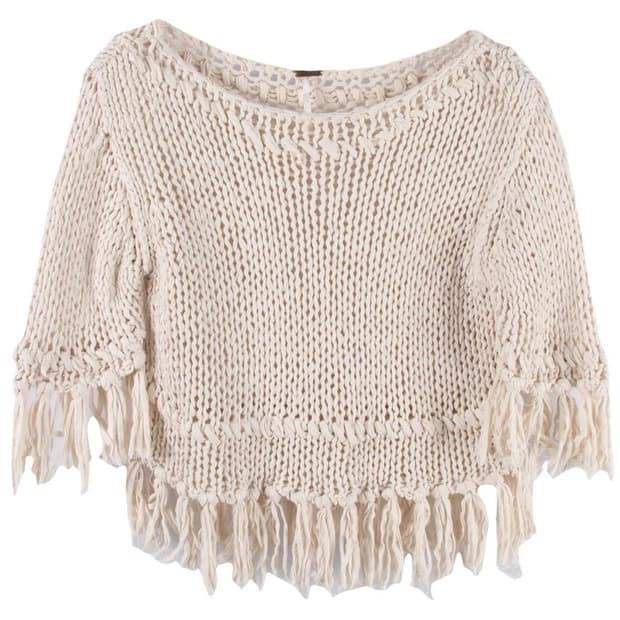 (F) FREE PEOPLE 보헤미안 에스닉 빈티지 프린지 니트