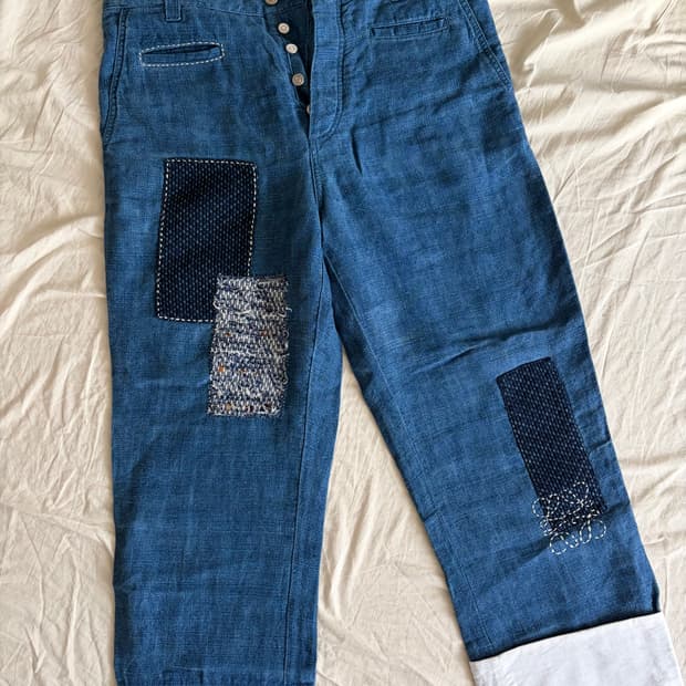 로에베 패치 피셔맨 린넨팬츠