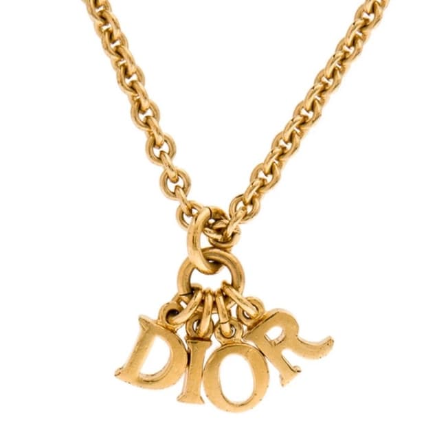 디올 CD 로고 금장 체인 목걸이 레터스
