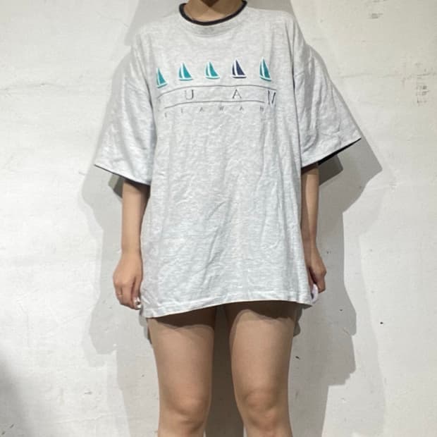 90s Made In USA 빈티지 요트 링거넥 티셔츠 XL