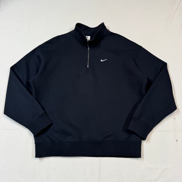 XL) 나이키 헤비웨이트 하프집업 맨투맨 블랙