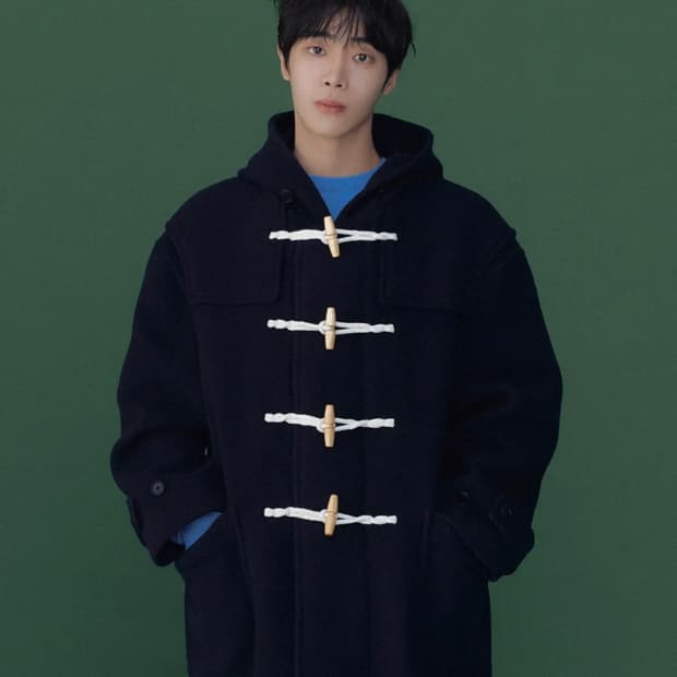 커버낫 울 후드 더플코트 Dark Navy L size