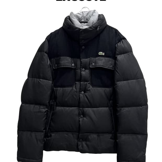 라코스테 울 믹스 구스다운 자켓 블랙