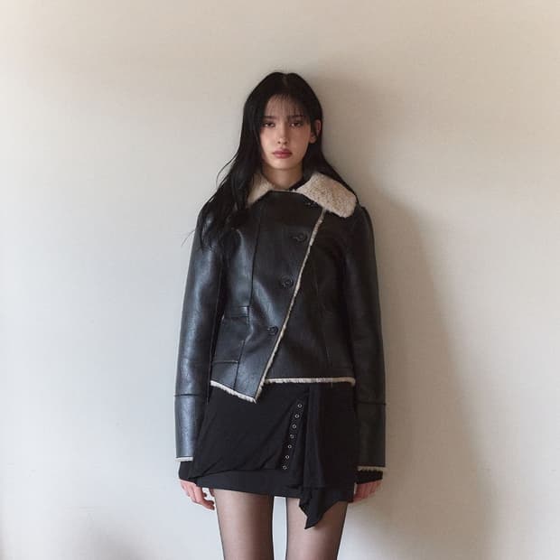 낫유어로즈 (품절) 리버시블 시어링 무스탕 블랙