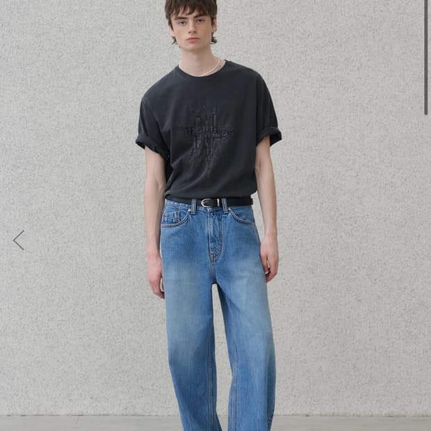 노운 스트레이트 데님 팬츠 미드 블루 1