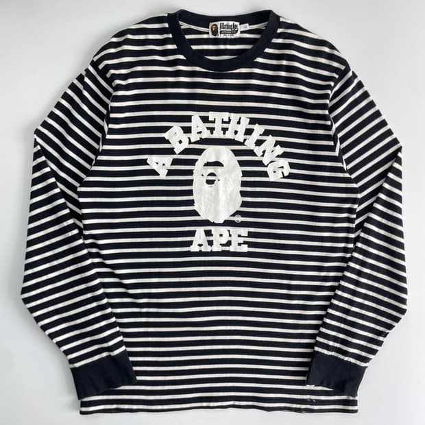 A Bathing Ape  베이프 컬리지 스트라이프 롱 슬리브