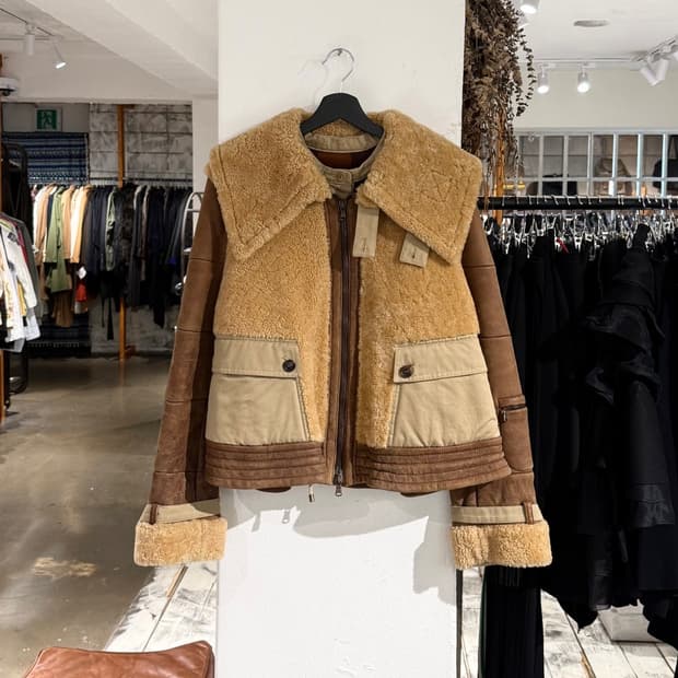 인트렌드 브라운 리얼레더 시어링 무스탕 자켓