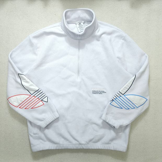 아디다스 트라이 컬러 반집업 후리스 XL