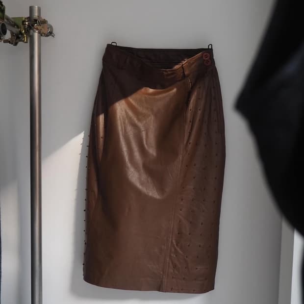 LOEWE leather skirt 