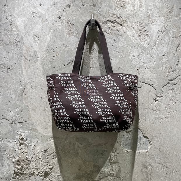 알바로사 재팬 브라운 자카드 캔버스 숄더백