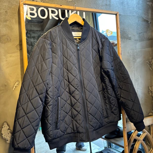 켈빈클라인 블랙 퀼팅 봄버 자켓 L