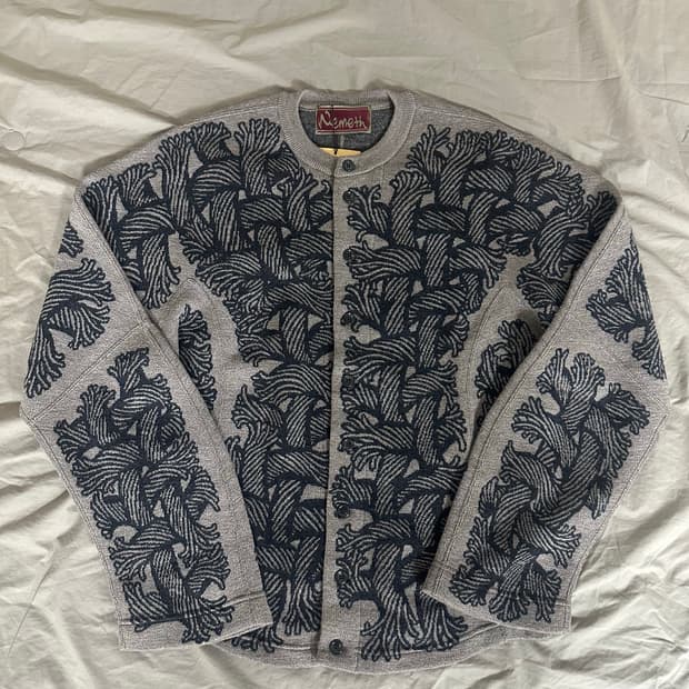 크리스토퍼 네메스 로프 자카드 가디건(베이지)