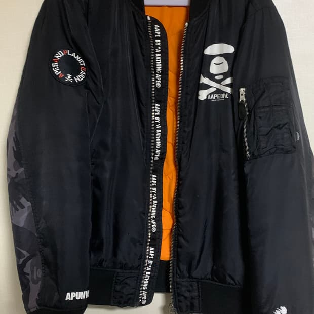 베이프 에이프 블랙 봄버 자켓 XL
