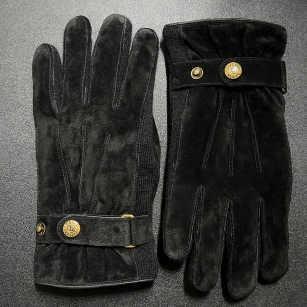 덴츠 체스터 스웨이드 장갑: 블랙 / M