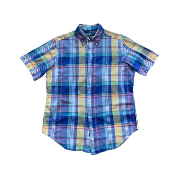 폴로 랄프로렌 버튼다운 반팔 체크셔츠