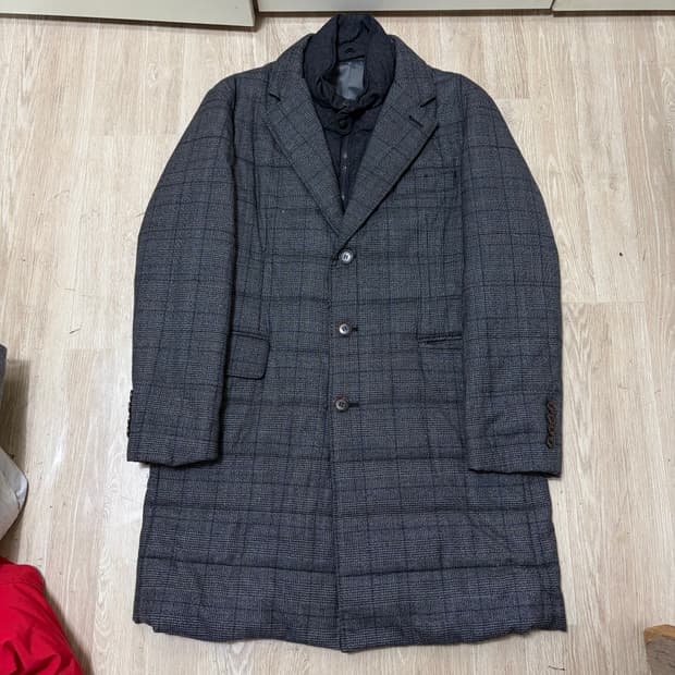 지오투 남성 클래식 체크 롱패딩 패딩코트 XXL/110 