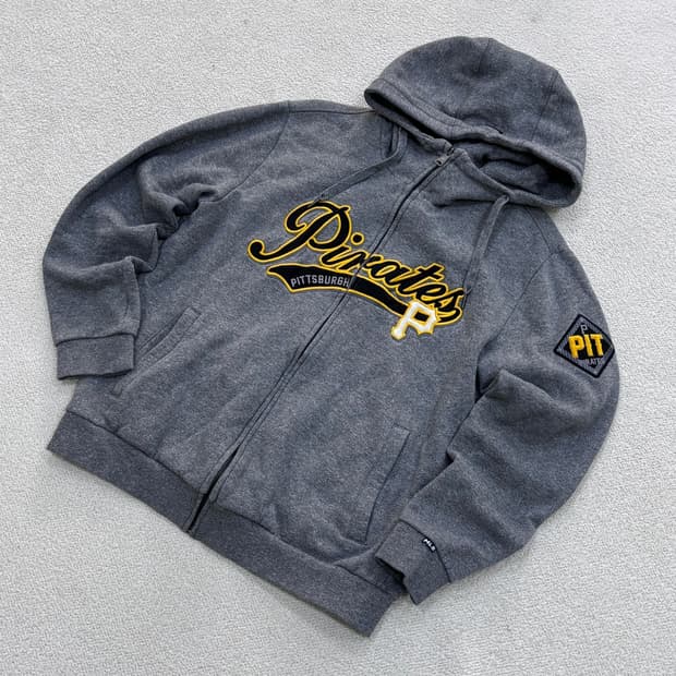 실측확인 MLB 피츠버그 워싱 후드집업 0407E1