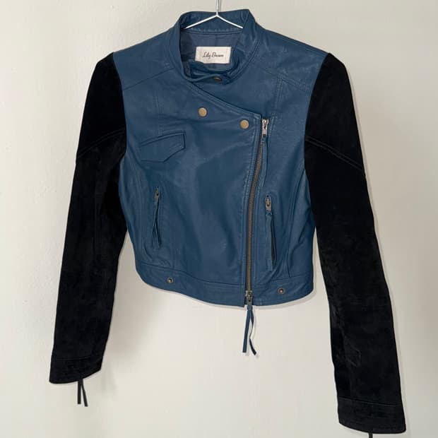 Lily brown 돈피 레더 자켓