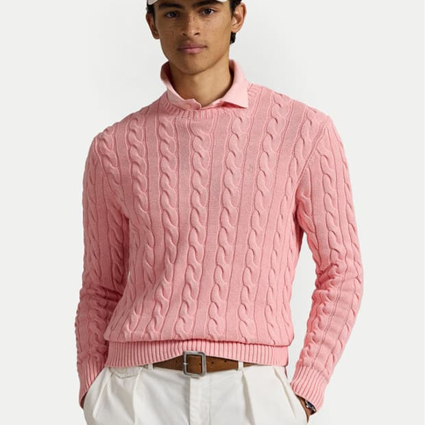 폴로 코튼 케이블 니트 맨즈 S