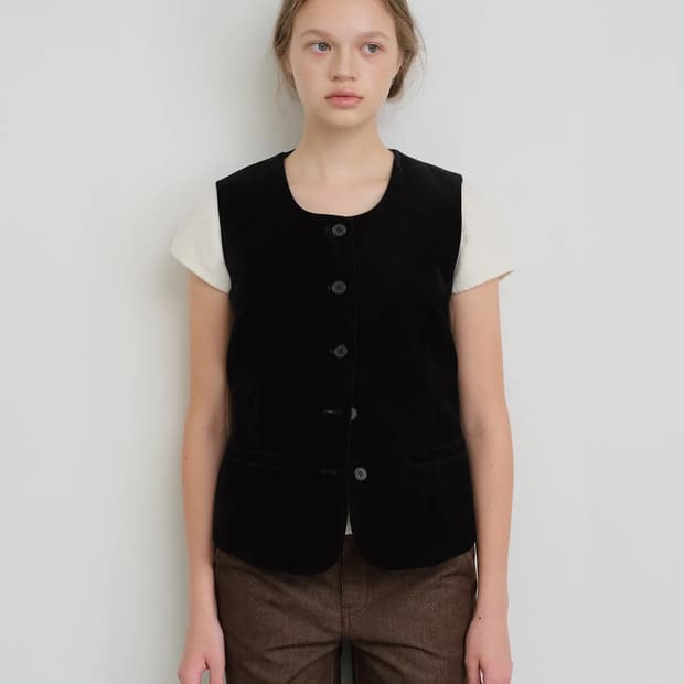 Burmula HOURGLASS TWILL VEST (BLACK) 베스트