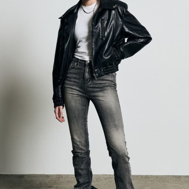 보헴서 스트레이트 팬츠 그레이 m사이즈