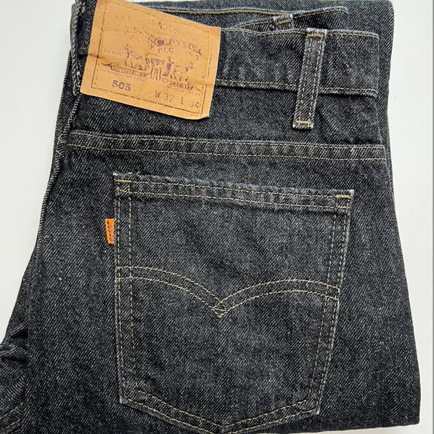 [Made In Usa] 90s리바이스 505 오렌지탭 흑청 32/34
