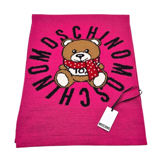 이탈리아 모스키노 테디베어 울 머플러