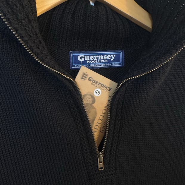 [46]건지울른스 피셔맨 하프집업 니트스웨터 블랙 새상품