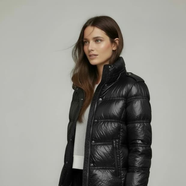 S/ 버버리 셔링 견장 구스다운 패딩점퍼