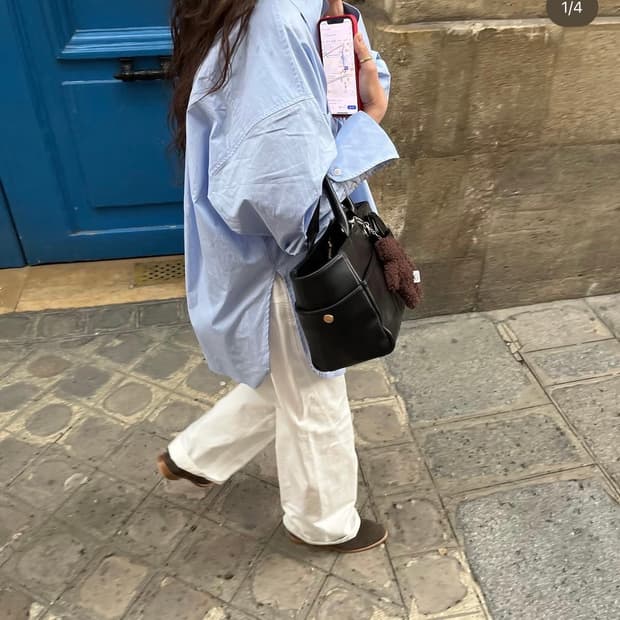 에토스 커프스 셔츠 스카이블루